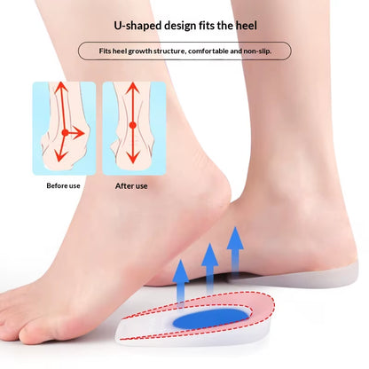 Heel Cups for Heel Pain Relief Long-Lasting Silicone Inserts for Plantar Fasciitis Heel Spurs Achilles Tendonitis