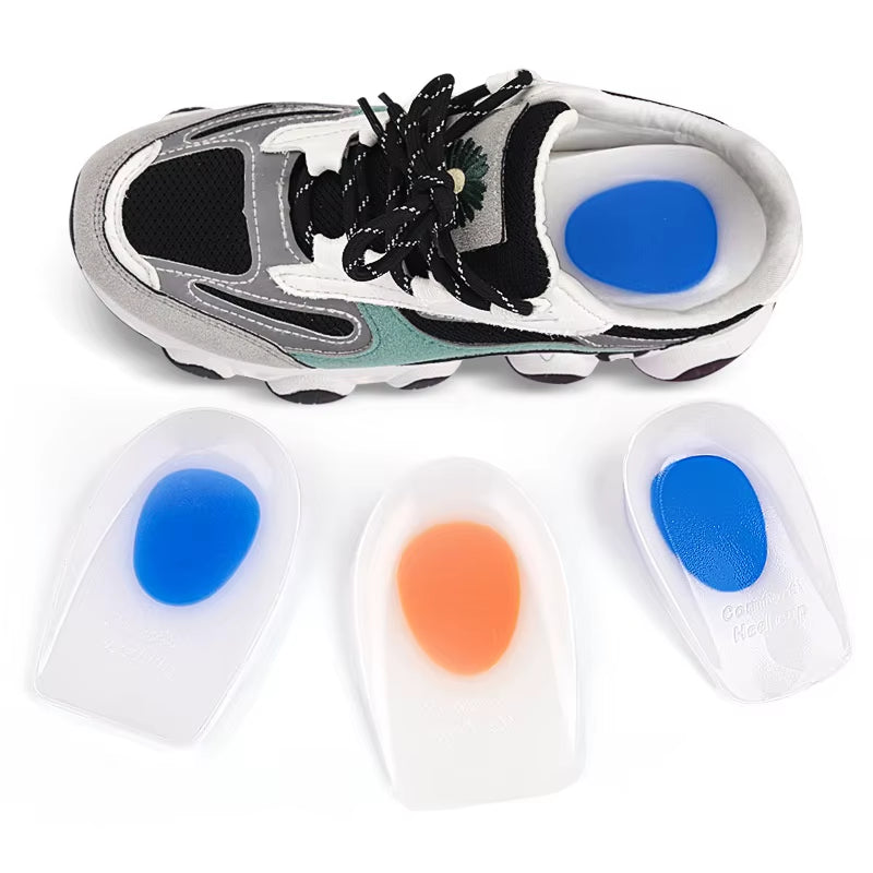 Heel Cups for Heel Pain Relief Long-Lasting Silicone Inserts for Plantar Fasciitis Heel Spurs Achilles Tendonitis